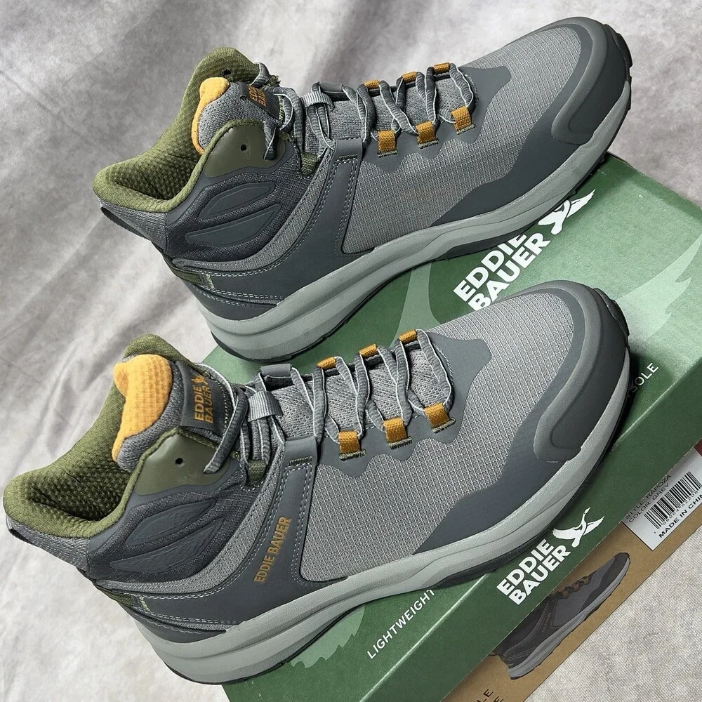 Eddie Bauer Boots Mens Size 10 Grey Rapoza Lightweight Outdoor Hiking Shoes NIB